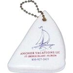 Standard Shape Vinyl-Coated Floating Key Tag - Sailboat - White