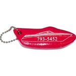 Standard Shape Vinyl-Coated Floating Key Tag - Speedboat - Red