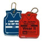 Standard Shape Vinyl-Coated Key Tag - Life Vest -  