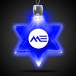 Star of David Blue Light-Up Acrylic Pendant Necklace -  