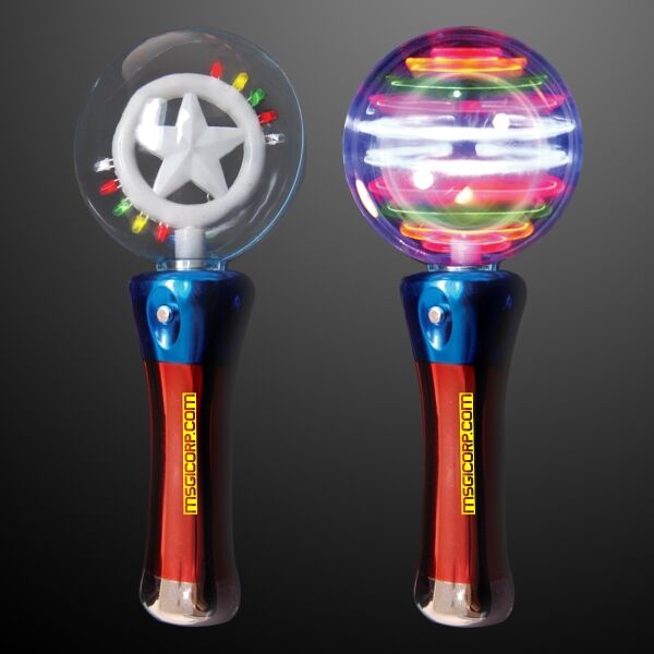 Main Product Image for Custom Printed Star Spinning LED Wand