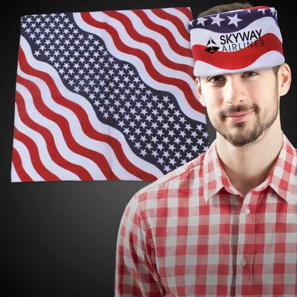 Main Product Image for Custom Printed Stars and Stripes 22" Cotton Bandanna