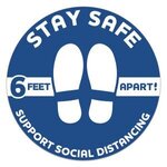 Stay Safe Floor Decals - Circle 12" -  