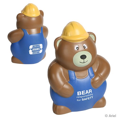 Main Product Image for Promotional Stress Reliever Construction Worker - Bear