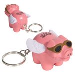 Stress Flying Pig Key Chain Pink -  