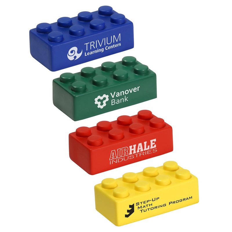 Main Product Image for Imprinted Stress Reliever Building Block 4 Piece Set