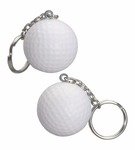 Stress Reliever Golf Ball Key Chain - White