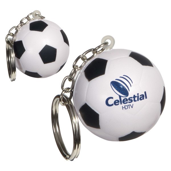 Main Product Image for Imprinted Stress Reliever Key Chain Soccer Ball
