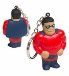 Stress Reliever Super Hero Key Chain - Red/Blue