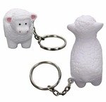 Stress Sheep Key Chain - White