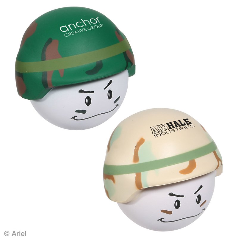 Main Product Image for Custom Printed Stress Reliever Ball With Soldier Helmet