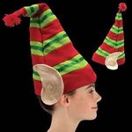 Striped Elf Hat with Ears -  