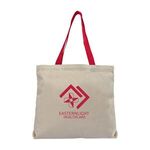 Sumatra - Cotton Canvas Tote Bag - Natural-red