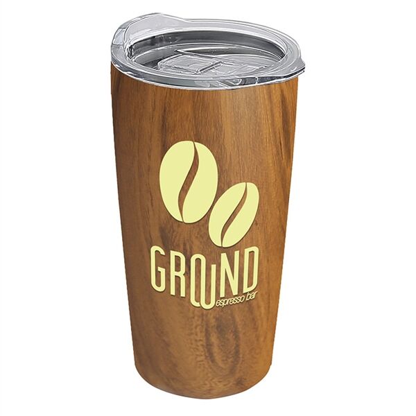 Main Product Image for The Summit - 18 Oz Stainless Steel Woodtone Tumbler
