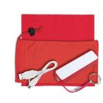 TechBank Mobile Power Bank Accessory Kit in Microfiber Pouch - Red