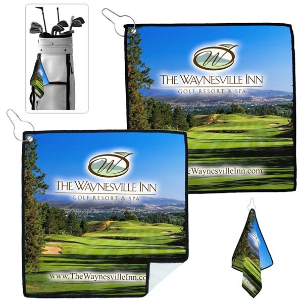 Main Product Image for Tee Off PhotoImage Full Color Imprint Suede Golf Towel