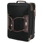 Terni Brown Leather/Black Twill Nylon Trolley Bag - Black