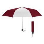 Thank You Umbrella - 42" Arc Budget Telescopic Umbrella - Maroon/ White