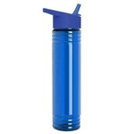 The Adventure 32 oz. Transparent Bottle with Flip Straw lid - Transparent Blue