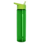 The Adventure 32 oz. Transparent Bottle with Flip Straw lid - Transparent Green