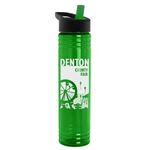 The Adventure 32 oz. Transparent Bottle with Flip Straw lid - Transparent Green