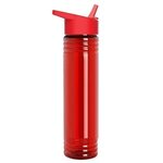The Adventure 32 oz. Transparent Bottle with Flip Straw lid - Transparent Red