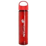 The Adventure 32 oz. Transparent Bottle with Oval Crest lid - Transparent Red