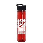 The Adventure 32 oz. Transparent Bottle with Popup lid - Transparent Red