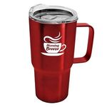 The Command - 18 oz. Stainless Steel Auto Mug with Handle - Red