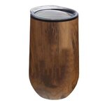 The Concord - 14 Oz. Stainless Steel Woodtone Wine Glass Tumbler - Woodtone