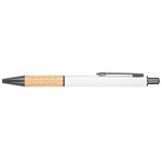 The Gosford Gunmetal Click-Action Ballpoint Pen with Bamboo