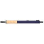 The Gosford Gunmetal Click-Action Ballpoint Pen with Bamboo