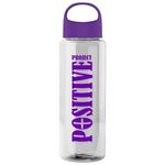 The Guzzler - 32 Oz. Transparent Bottle With Oval Crest Lid -  