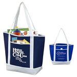 The Liberty Beach, Corporate and Travel Boat Tote Bag - Navy Blue-white