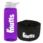 The Parched Pup - 26oz Flair Bottle & Folding Dog Bowl - T. Violet