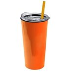 The Roadmaster - 18 oz. Travel Tumbler w. Clear lid & Straw - Orange