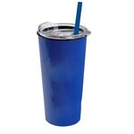 The Roadmaster - 18 oz. Travel Tumbler w. Clear lid & Straw - Royal Blue