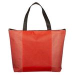 Tonal Non-Woven Zipper Trade Show Tote Bag - Red