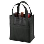 Toscana Six Bottle Non-Woven Wine Tote - Black