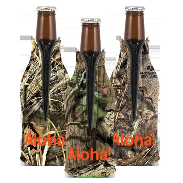 Main Product Image for Trademarked Camo Zippered Bottle Coolie