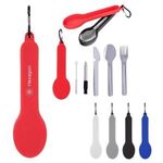 Travel Utensil Set With Silicone Holder - Red