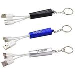 Trey 3-in-1 Light-Up Charging Cable with Keychain -  