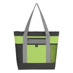 Tri-Color Tote Bag - Lime Black Gray