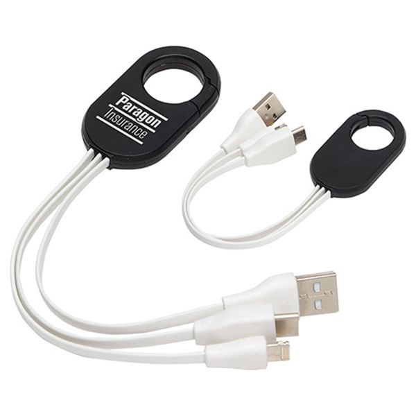 Main Product Image for Custom Triad 3-In-1 Charging Cable With Carabiner Clip