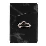 Tuscany™  Marble Card Holder with Metal Ring Phone Stand - Black