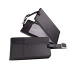 Tuscany (TM) Duo-Textured Luggage Tag - Black