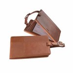 Tuscany (TM) Duo-Textured Luggage Tag - Tan