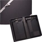 Tuscany(TM) Duo-Textured Luggage Tags Gift Set - Black