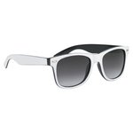 Two-Tone Malibu Sunglasses - Black w/ White Trim