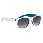 Two-Tone Malibu Sunglasses - Blue w/ White Trim